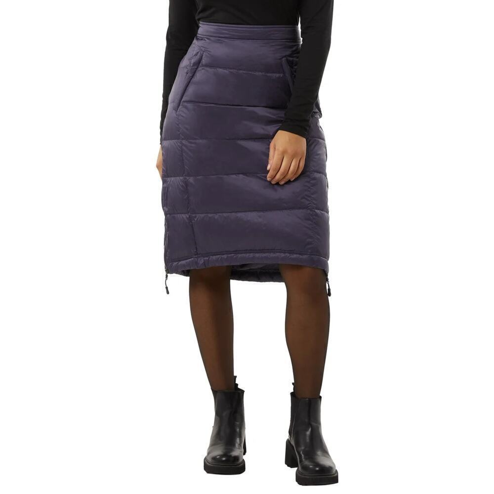 New Aventure Women's Quilted Side Zippers Winter Down Midi Skirt